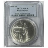 1995-D 1 DOLLAR MS70 GYMNASTICS