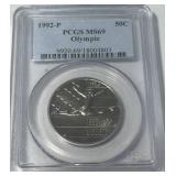 1992-P 50C MS69 OLYMPIC
