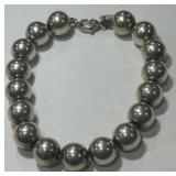 STERLING SILVER BEAD BALL BRACELET 17.7 GRS