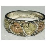 BLACK HILLS STERLING SILVER/12K RING 8.4 GRS