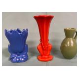 11 - THREE VINTAGE POTTERY VASES (M4)