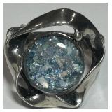 STERLING SILVER RING WITH STONE 8.20GRS