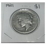 1921 PEACE SILVER DOLLAR