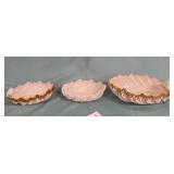 11 - THREE VINTAGE SHELL-SHAPED CERAMIC BOWLS (M18