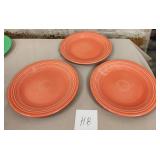11 - THREE FIESTA WARE PLATES (H8)