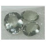 36.90CT SPECIAL CUT GREEN AMETHYST 3 STONE SET