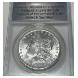 1890 BRILLIANT UNCIRCULATED MORGAN SILVER DOLLAR