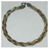 STERLING SILVER 7 INCH TRICOLOR BRACELET 4.40GRS