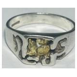 STERLING SILVER INLAY NUGGET 5.9 GRS
