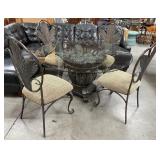 11 - LARGO FURNITURE GLASS TOP TABLE & CHAIRS