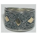 STERLING SILVER/10K RING 6 GRS