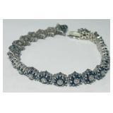 STERLING SILVER GEMSTONE BRACELET 19.6 GRS