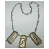 STERLING SILVER EGYPTIAN NECKLACE 37.6 GRS