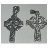 STERLING SILVER 2 CROSSES 4.5 GRS