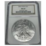 2002 AMERICAN EAGLE SILVER DOLLAR MS69