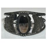 STERLING SILVER GEMSTONE CUFF BRACELET 34.1 GRS