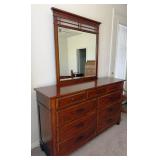 15 - NINE-DRAWER DRESSER WITH MIRROR