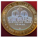 WESTWARD HO CASINO $10 .999 FINE SILVER TOKEN (50)