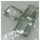 23.20CT SPECIAL CUT GREEN AMETHYST 3 STONE SET