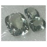 27.85CT SPECIAL CUT GREEN AMETHYST 3 STONE SET