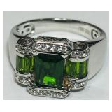 STERLING SILVER RING WITH STONES 5.30GRS