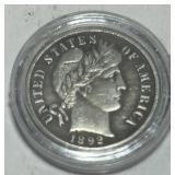 1892 SILVER DIME