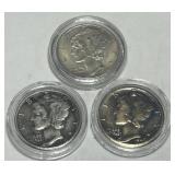 3 SILVER DIMES