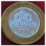 WESTWARD HO CASINO $10 .999 FINE SILVER TOKEN (52)