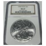 1998 AMERICAN EAGLE SILVER DOLLAR MS69
