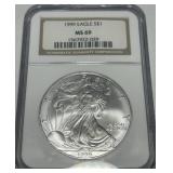 1999 AMERICAN EAGLE SILVER DOLLAR MS69