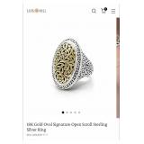 LOIS HILL STERLING SILVER/18K RING 14.8 GRS