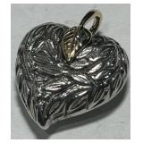 BLACK HILL STERLING SILVER/10K HEART PENDANT 5.9
