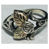 BLACK HILLS STERLING SILVER/12K RING 2.7 GRS