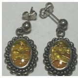 CAROLYN POLLACK STERLING SILVER DANGLE EARRINGS