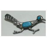 STERLING SILVER TURQUOISE PIN 4.90GRS