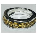STERLING SILVER CITRINE RING 5.00GRS