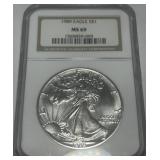 1989 AMERICAN EAGLE SILVER DOLLAR MS69