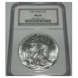 1987 AMERICAN EAGLE SILVER DOLLAR MS69