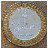 STRATOSPHERE -  $10 .999 FINE SILVER TOKEN (58)
