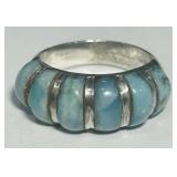STERLING SILVER TURQUOISE RING 8.6 GRS
