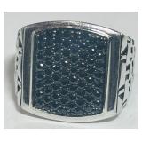 STERLING SILVER MGM RING 2.00 CARAT SAPPHIRE