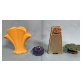 11 - VINTAGE CERAMIC VASES & CERAMIC "FROGS" (M11)