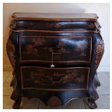 14 - ANTIQUE-STYLE BOMBE TWO-DRAWER COMMODE CHEST