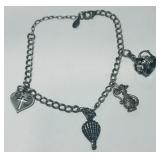 STERLING SILVER CHARM FACTORY BRACELET 9.6 GRS
