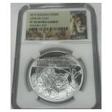 2015 BURUNDI PF70ULTRA CAMEO 1OZ 999 SILVER