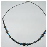 STERLING SILVER TURQUOISE NECKLACE 12.2 GRS