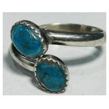 STERLING SILVER TURQUOISE RING 3.2 GRS