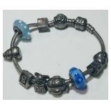 PANDORA STERLING SILVER CHARMS BRACELET48.8 GRS