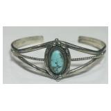 STERLING SILVER TURQUOISE BANGLE 11.4 GRS