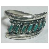 STERLING SILVER TURQUOISE RING 3.1 GRS
